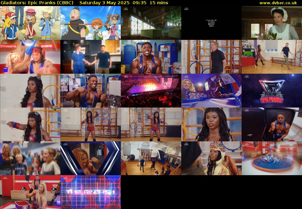 Gladiators: Epic Pranks (CBBC) Saturday 3 May 2025 09:35 - 09:50
