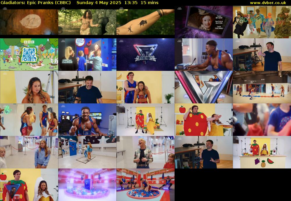 Gladiators: Epic Pranks (CBBC) Sunday 4 May 2025 13:35 - 13:50