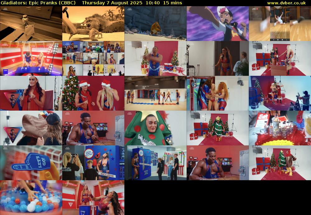 Gladiators: Epic Pranks (CBBC) Thursday 7 August 2025 10:40 - 10:55