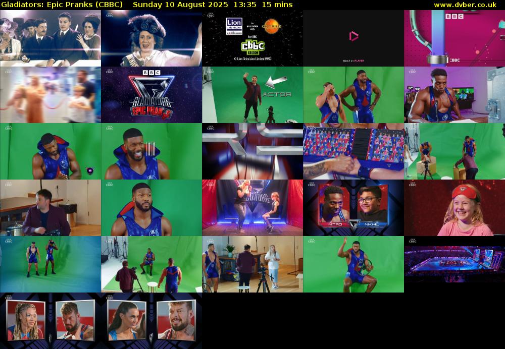 Gladiators: Epic Pranks (CBBC) Sunday 10 August 2025 13:35 - 13:50