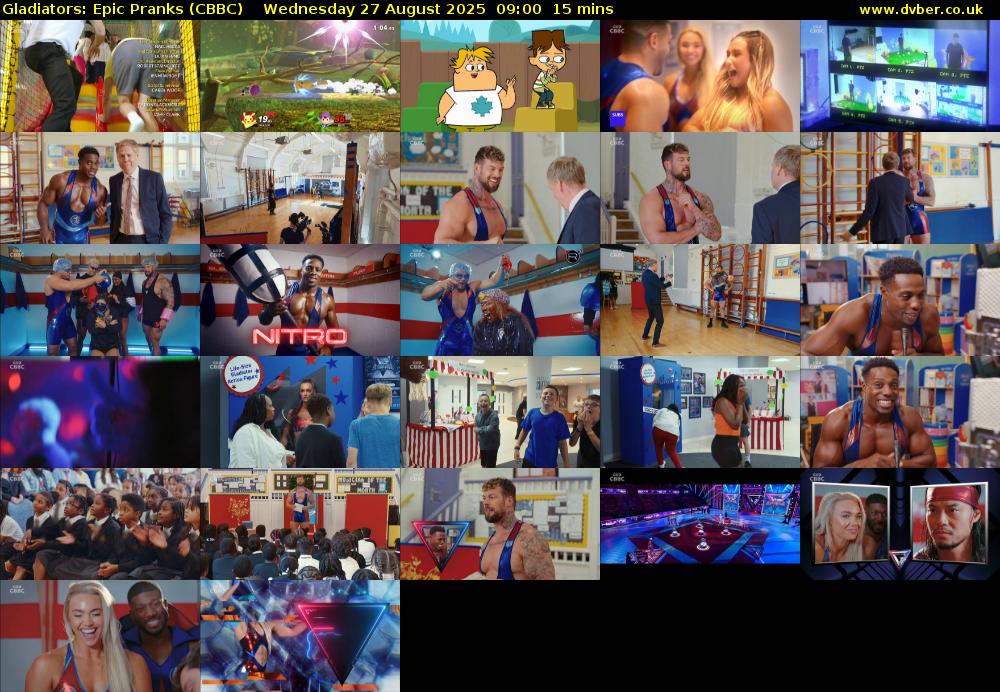 Gladiators: Epic Pranks (CBBC) Wednesday 27 August 2025 09:00 - 09:15