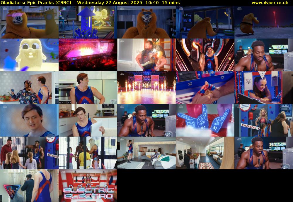 Gladiators: Epic Pranks (CBBC) Wednesday 27 August 2025 10:40 - 10:55