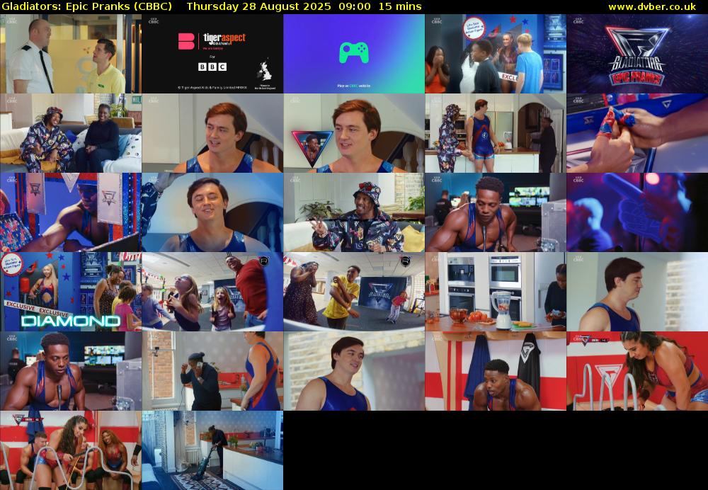 Gladiators: Epic Pranks (CBBC) Thursday 28 August 2025 09:00 - 09:15