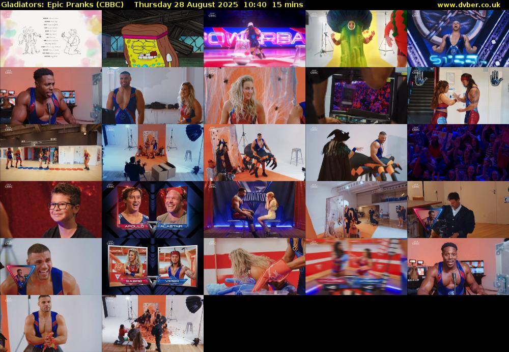 Gladiators: Epic Pranks (CBBC) Thursday 28 August 2025 10:40 - 10:55
