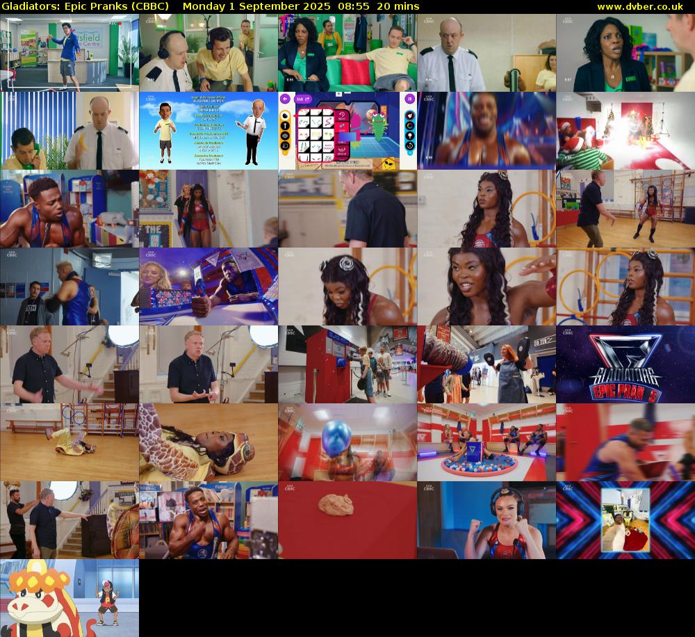 Gladiators: Epic Pranks (CBBC) Monday 1 September 2025 08:55 - 09:15