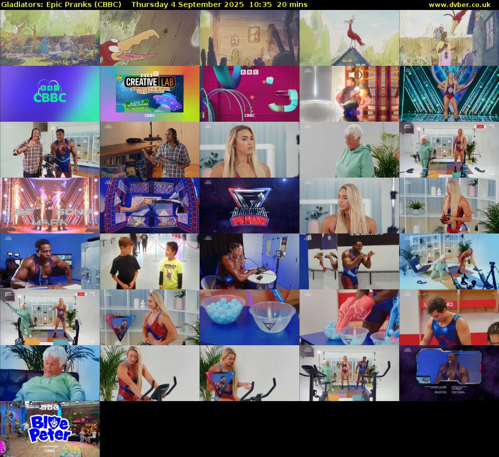 Gladiators: Epic Pranks (CBBC) Thursday 4 September 2025 10:35 - 10:55