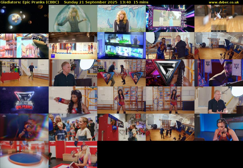 Gladiators: Epic Pranks (CBBC) Sunday 21 September 2025 13:40 - 13:55