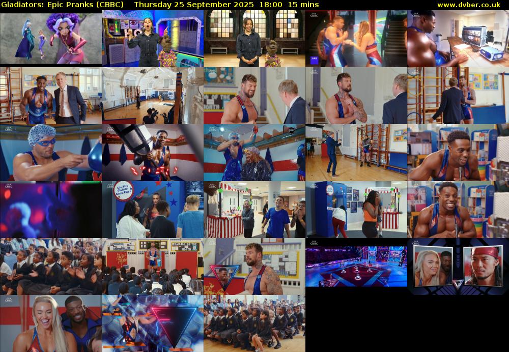 Gladiators: Epic Pranks (CBBC) Thursday 25 September 2025 18:00 - 18:15