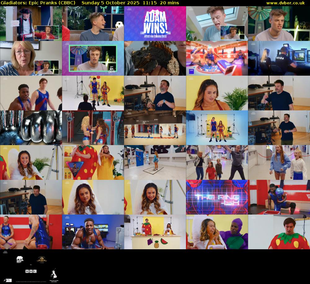 Gladiators: Epic Pranks (CBBC) Sunday 5 October 2025 11:15 - 11:35