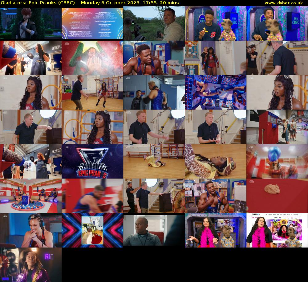 Gladiators: Epic Pranks (CBBC) Monday 6 October 2025 17:55 - 18:15