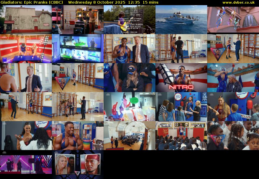 Gladiators: Epic Pranks (CBBC) Wednesday 8 October 2025 12:35 - 12:50