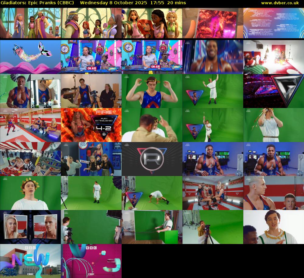 Gladiators: Epic Pranks (CBBC) Wednesday 8 October 2025 17:55 - 18:15
