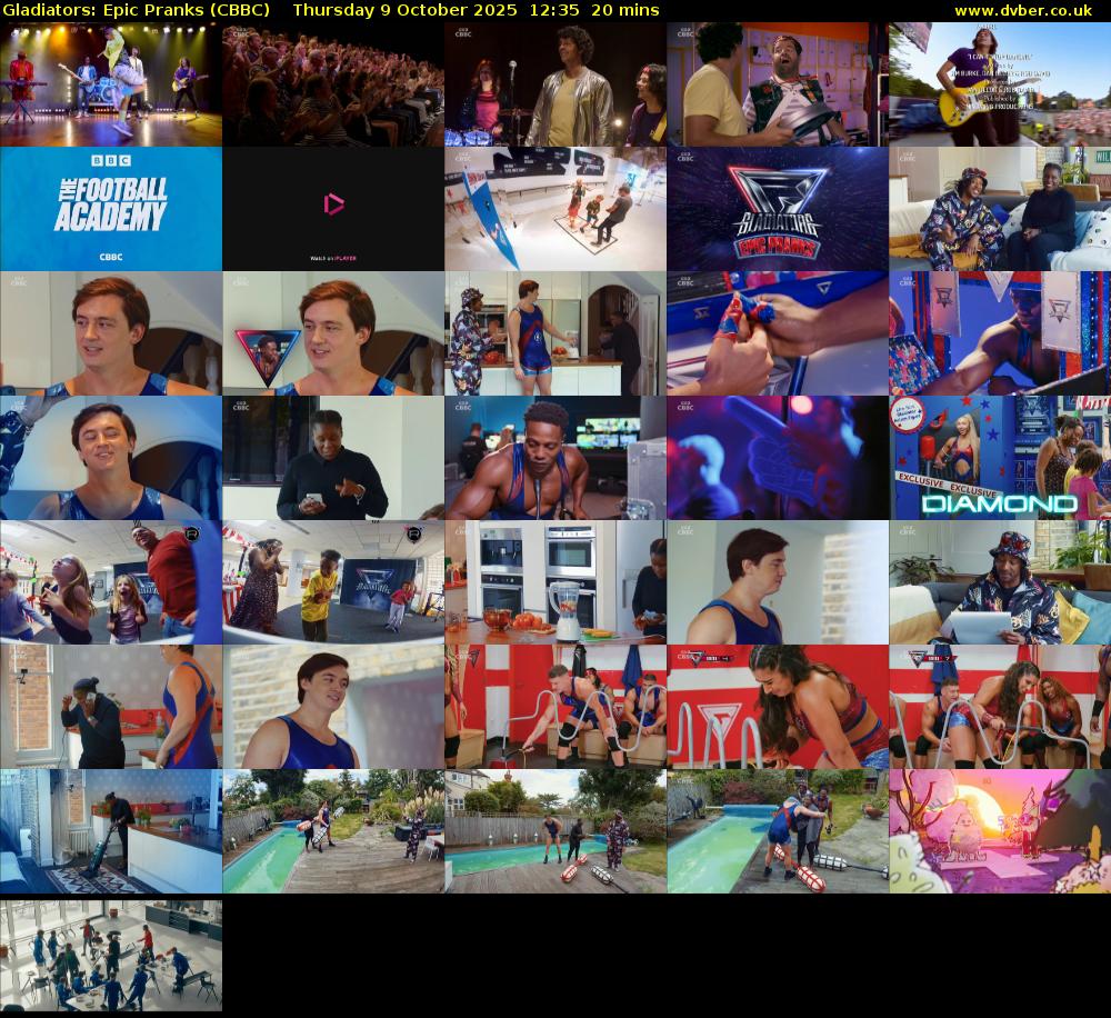 Gladiators: Epic Pranks (CBBC) Thursday 9 October 2025 12:35 - 12:55