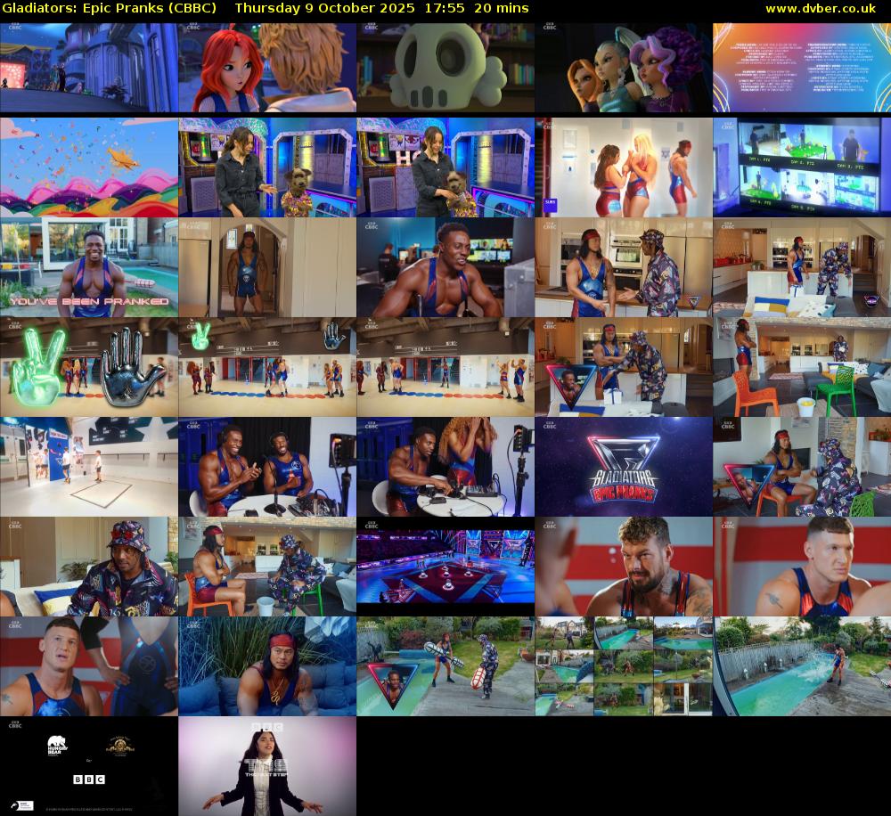 Gladiators: Epic Pranks (CBBC) Thursday 9 October 2025 17:55 - 18:15