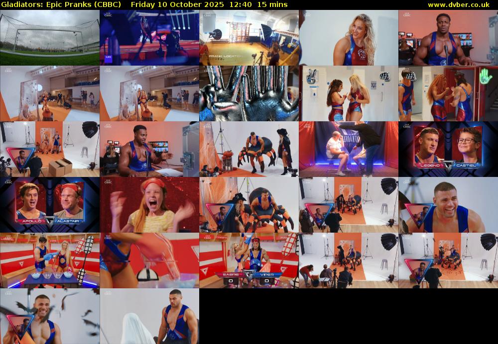 Gladiators: Epic Pranks (CBBC) Friday 10 October 2025 12:40 - 12:55