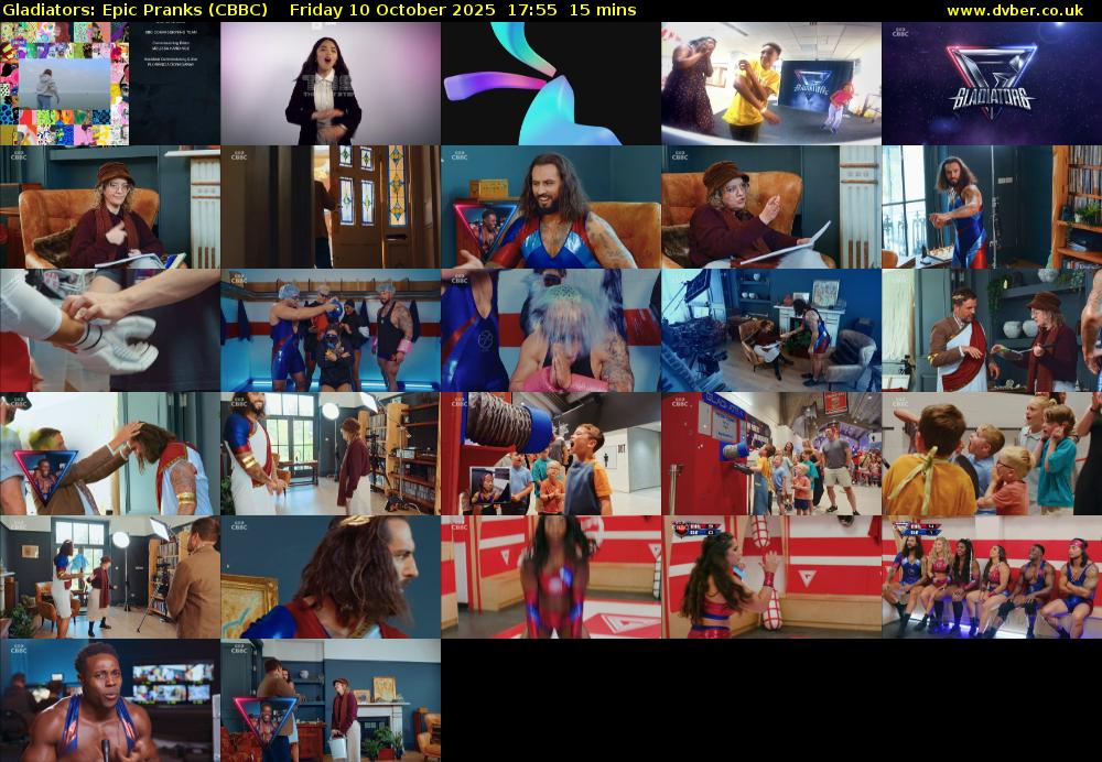 Gladiators: Epic Pranks (CBBC) Friday 10 October 2025 17:55 - 18:10