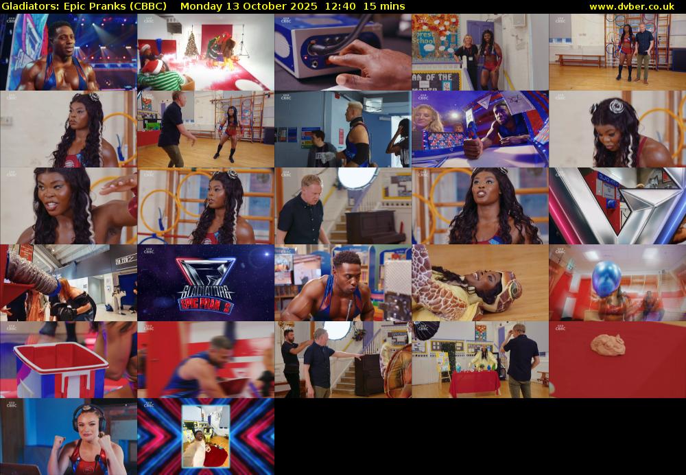 Gladiators: Epic Pranks (CBBC) Monday 13 October 2025 12:40 - 12:55