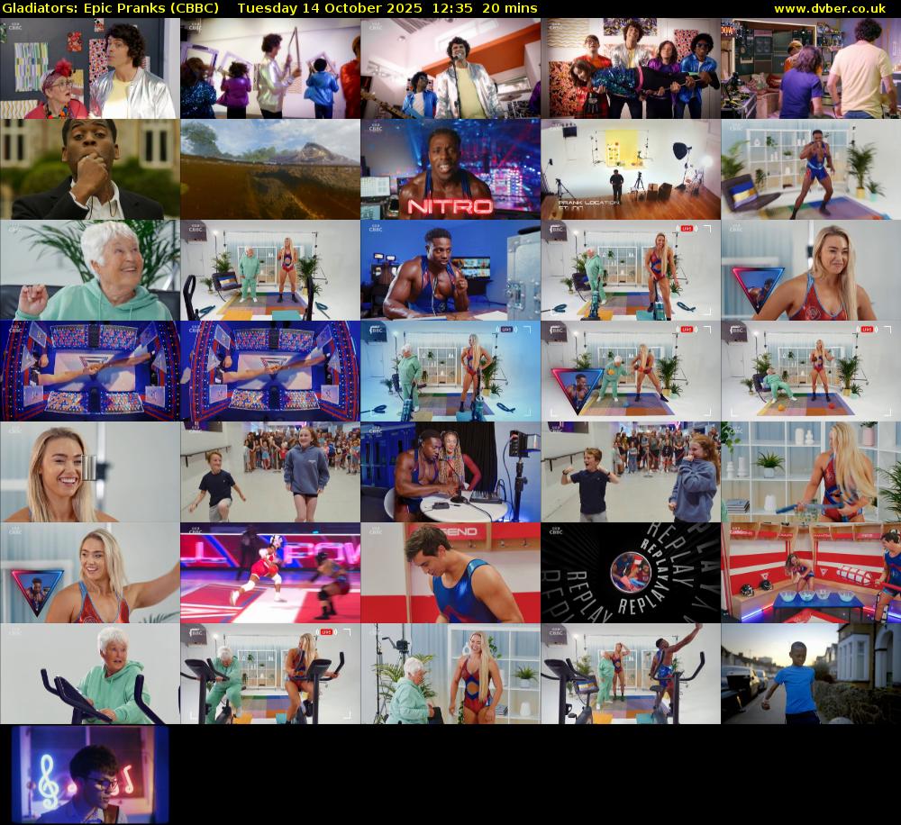 Gladiators: Epic Pranks (CBBC) Tuesday 14 October 2025 12:35 - 12:55