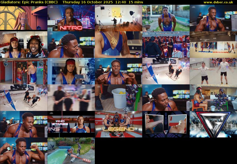 Gladiators: Epic Pranks (CBBC) Thursday 16 October 2025 12:40 - 12:55