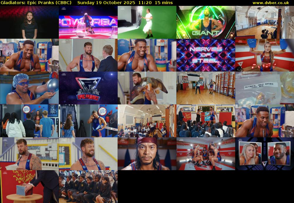 Gladiators: Epic Pranks (CBBC) Sunday 19 October 2025 11:20 - 11:35