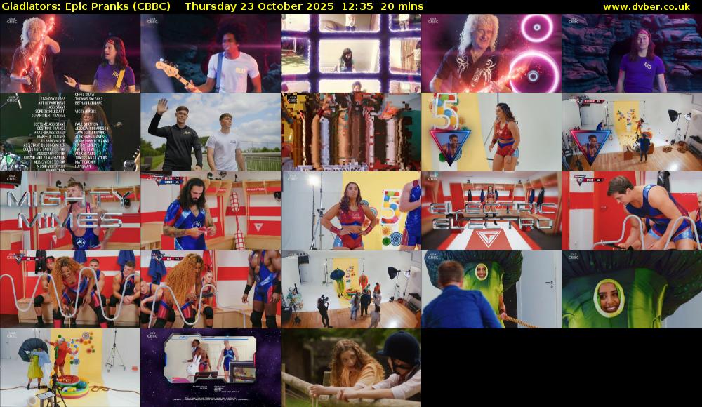 Gladiators: Epic Pranks (CBBC) Thursday 23 October 2025 12:35 - 12:55