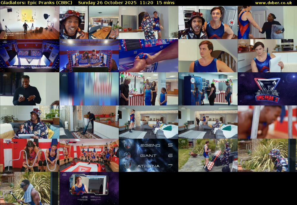 Gladiators: Epic Pranks (CBBC) Sunday 26 October 2025 11:20 - 11:35