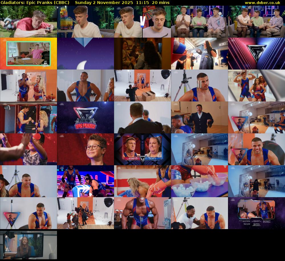 Gladiators: Epic Pranks (CBBC) Sunday 2 November 2025 11:15 - 11:35