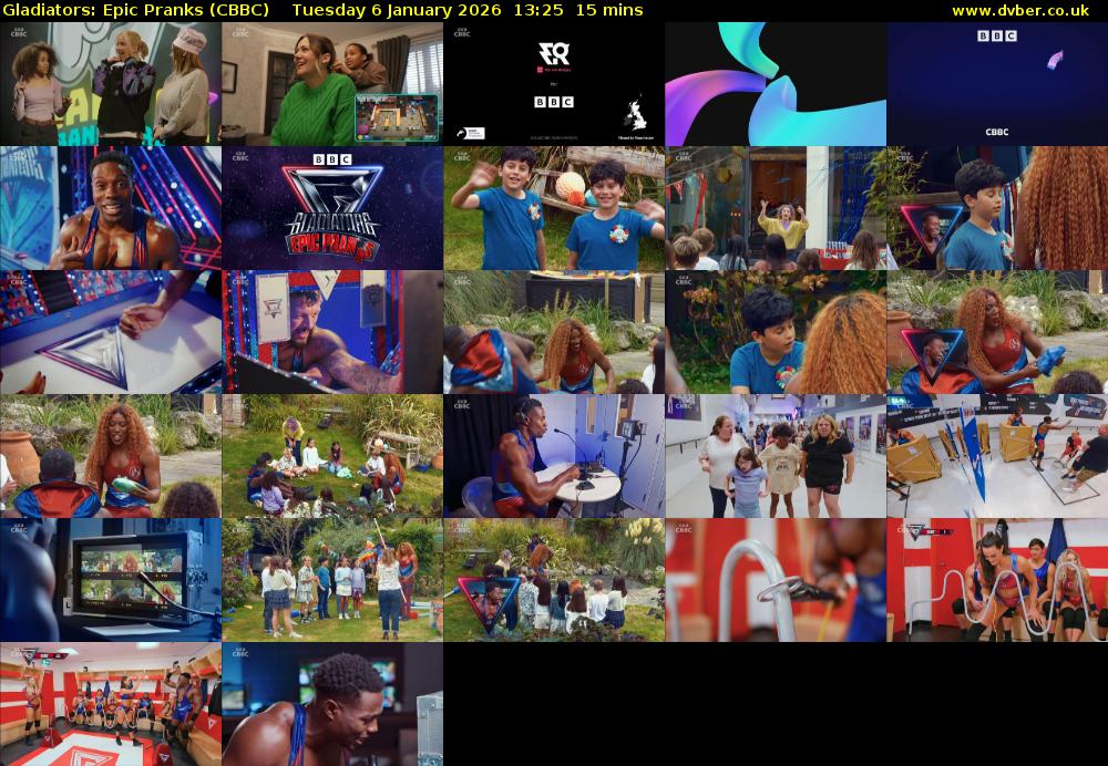 Gladiators: Epic Pranks (CBBC) Tuesday 6 January 2026 13:25 - 13:40