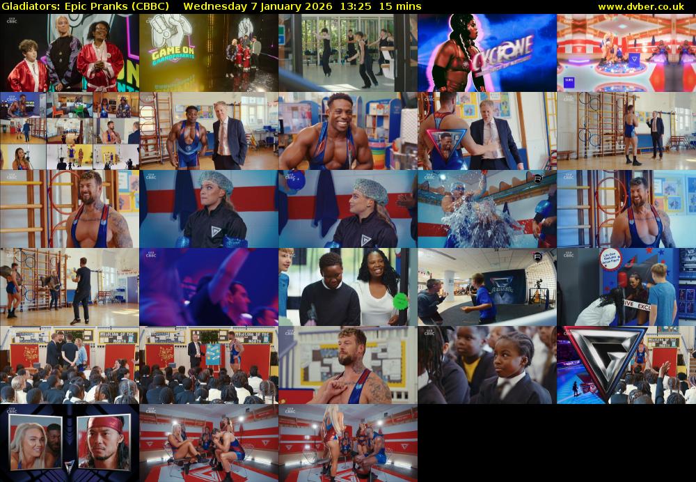 Gladiators: Epic Pranks (CBBC) Wednesday 7 January 2026 13:25 - 13:40