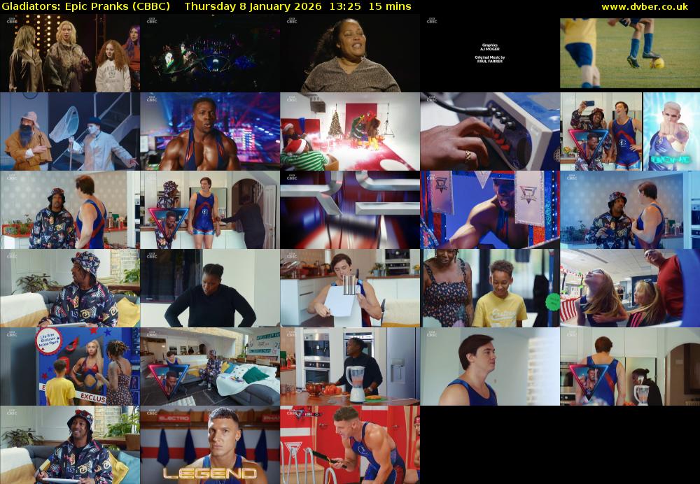 Gladiators: Epic Pranks (CBBC) Thursday 8 January 2026 13:25 - 13:40