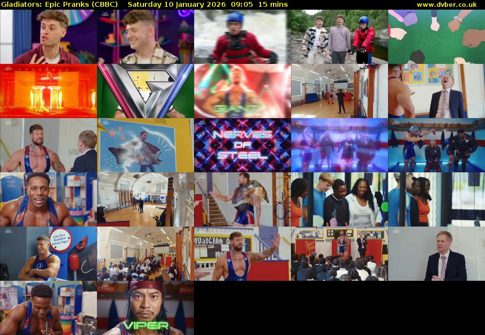 Gladiators: Epic Pranks (CBBC) Saturday 10 January 2026 09:05 - 09:20