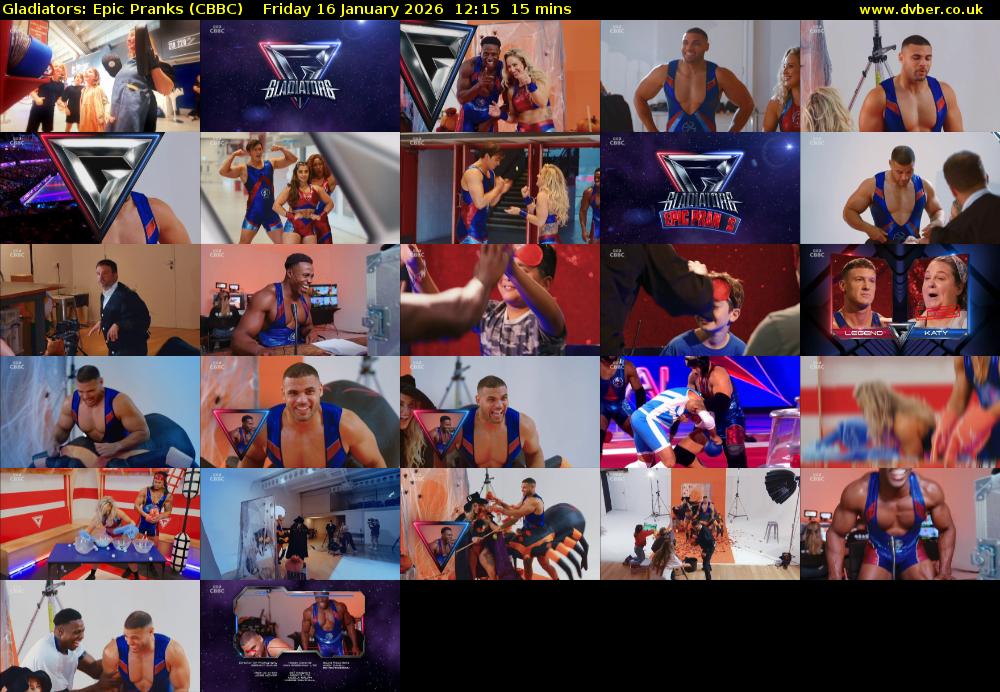 Gladiators: Epic Pranks (CBBC) Friday 16 January 2026 12:15 - 12:30