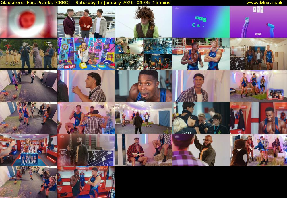 Gladiators: Epic Pranks (CBBC) Saturday 17 January 2026 09:05 - 09:20