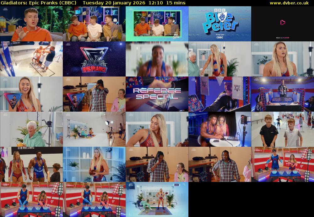 Gladiators: Epic Pranks (CBBC) Tuesday 20 January 2026 12:10 - 12:25