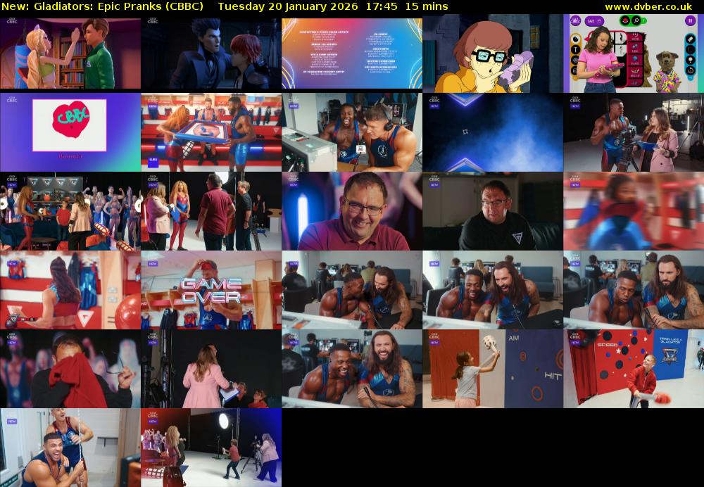 Gladiators: Epic Pranks (CBBC) Tuesday 20 January 2026 17:45 - 18:00