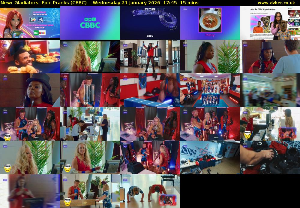 Gladiators: Epic Pranks (CBBC) Wednesday 21 January 2026 17:45 - 18:00