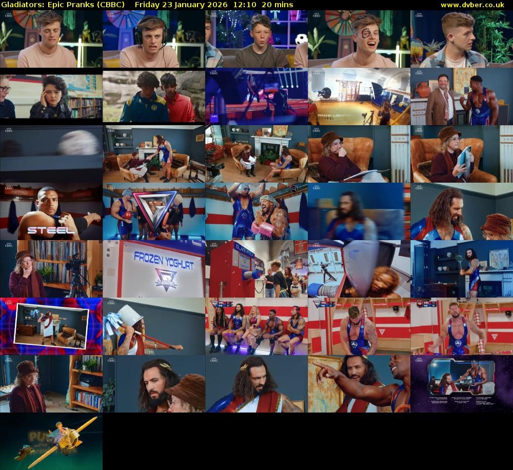 Gladiators: Epic Pranks (CBBC) Friday 23 January 2026 12:10 - 12:30