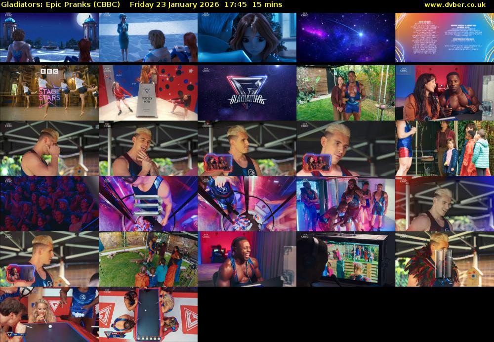 Gladiators: Epic Pranks (CBBC) Friday 23 January 2026 17:45 - 18:00