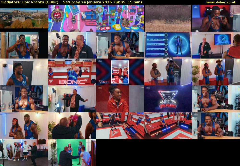 Gladiators: Epic Pranks (CBBC) Saturday 24 January 2026 09:05 - 09:20