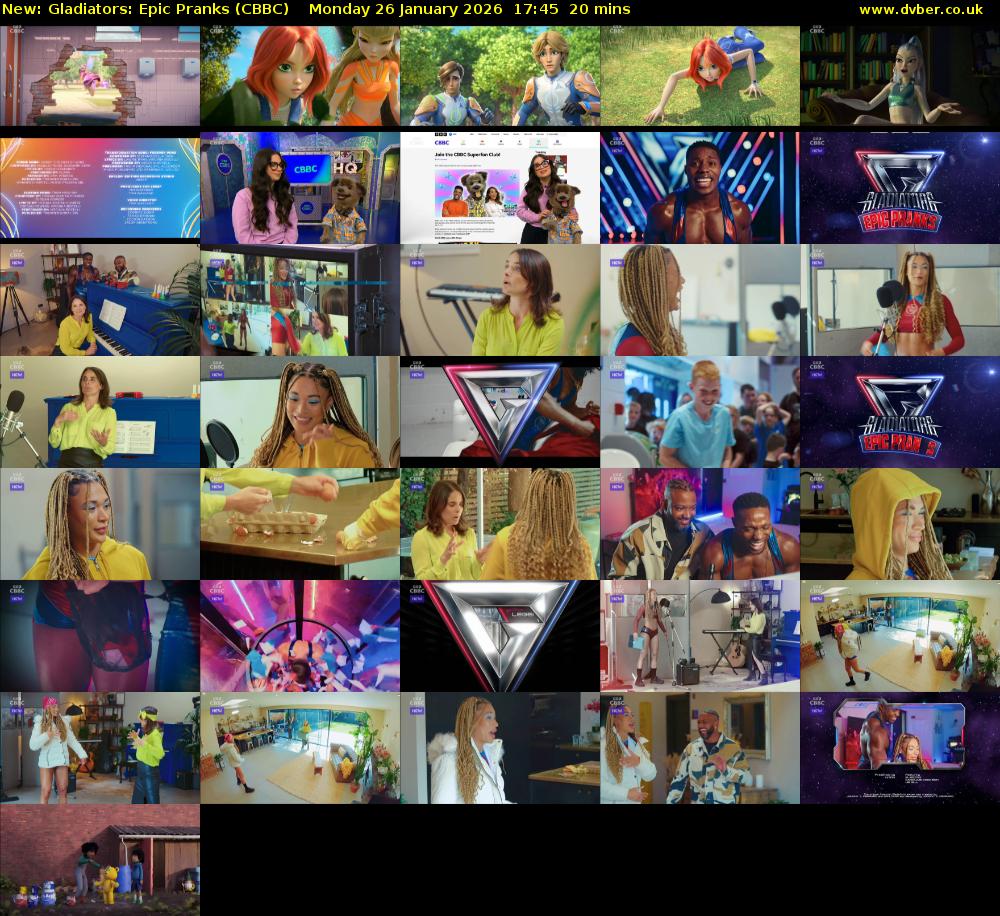 Gladiators: Epic Pranks (CBBC) Monday 26 January 2026 17:45 - 18:05