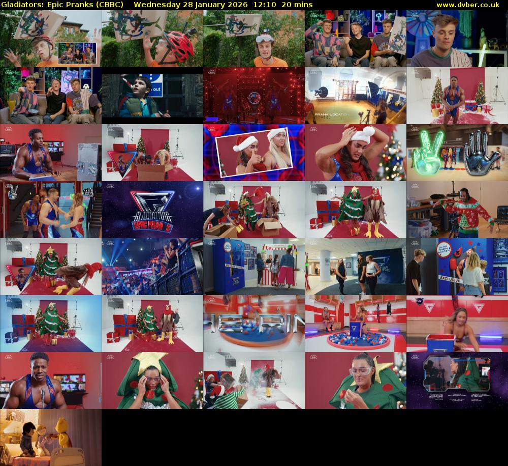 Gladiators: Epic Pranks (CBBC) Wednesday 28 January 2026 12:10 - 12:30