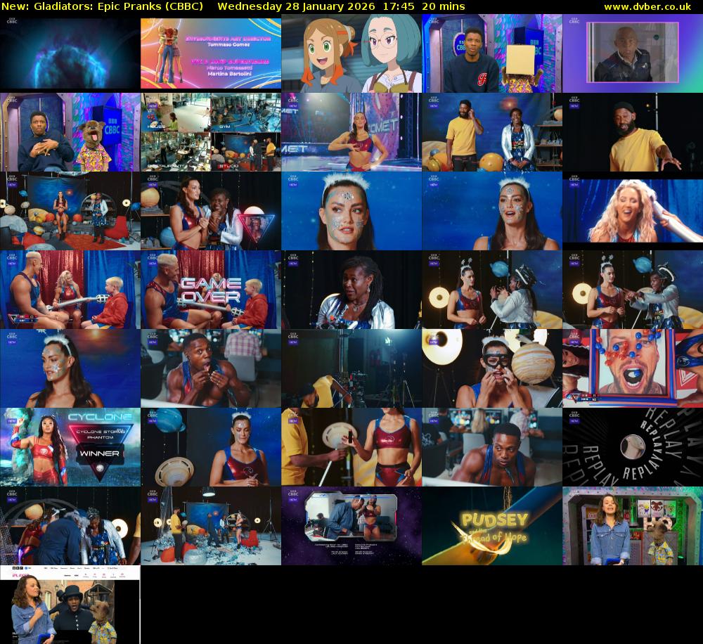 Gladiators: Epic Pranks (CBBC) Wednesday 28 January 2026 17:45 - 18:05