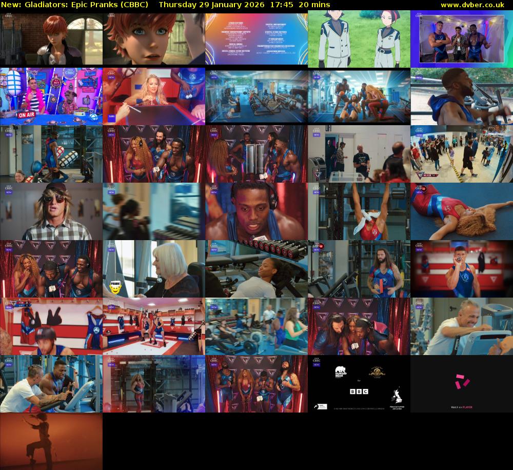 Gladiators: Epic Pranks (CBBC) Thursday 29 January 2026 17:45 - 18:05