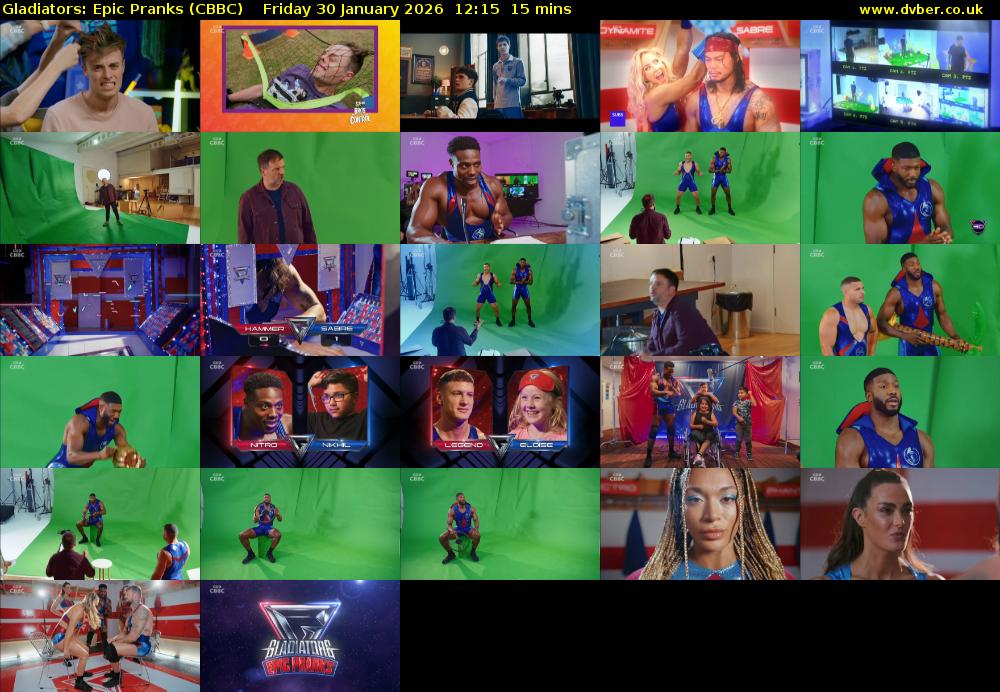 Gladiators: Epic Pranks (CBBC) Friday 30 January 2026 12:15 - 12:30