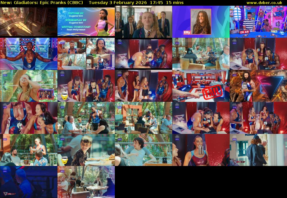 Gladiators: Epic Pranks (CBBC) Tuesday 3 February 2026 17:45 - 18:00