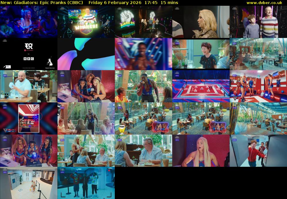 Gladiators: Epic Pranks (CBBC) Friday 6 February 2026 17:45 - 18:00