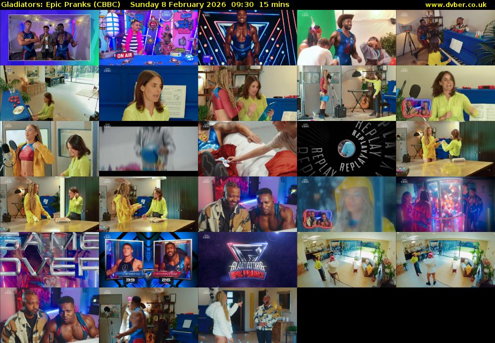 Gladiators: Epic Pranks (CBBC) Sunday 8 February 2026 09:30 - 09:45