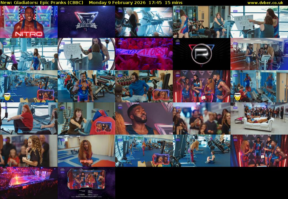 Gladiators: Epic Pranks (CBBC) Monday 9 February 2026 17:45 - 18:00