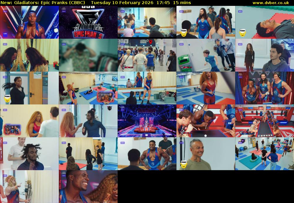 Gladiators: Epic Pranks (CBBC) Tuesday 10 February 2026 17:45 - 18:00