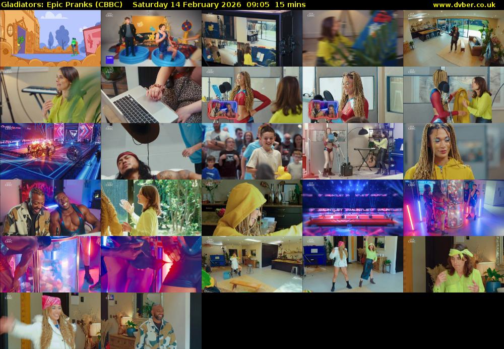 Gladiators: Epic Pranks (CBBC) Saturday 14 February 2026 09:05 - 09:20